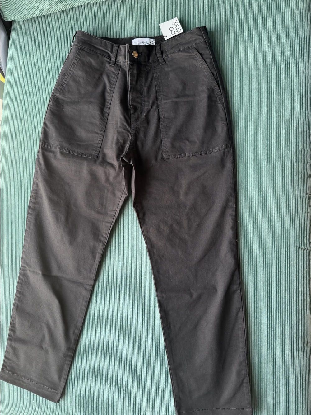 NWT Both& Apparel Black Jeans Dark Pants Androgynous Straight Long Cargo Thick